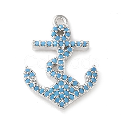 Brass Micro Pave Cubic Zirconia Pendants KK-C086-13P-01-1