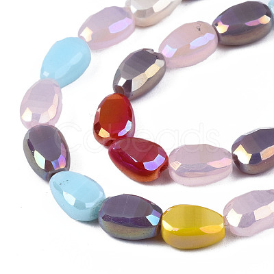Electroplate Opaque Glass Beads Strands EGLA-S174-29-1