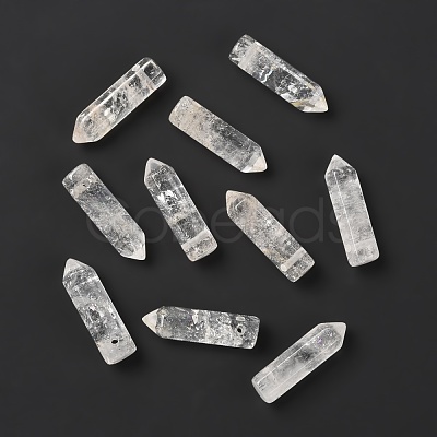 Natural Quartz Crystal Pointed Pendants G-D460-01W-1