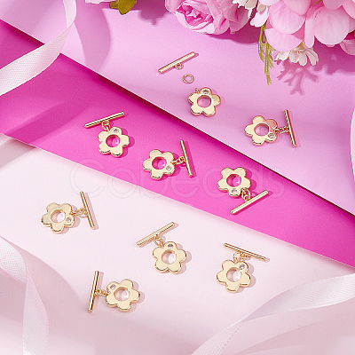 10Pcs Brass Micro Pave Clear Cubic Zirconia Toggle Clasps KK-BBC0025-28-1
