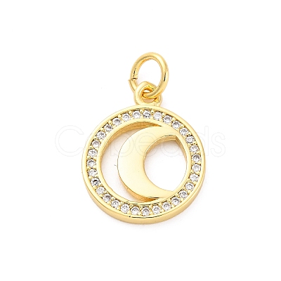 Brass Micro Pave Cubic Zirconia Pendants KK-D325-60G-03-1