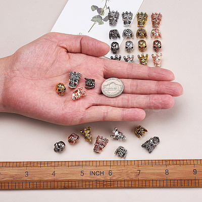 32Pcs 16 Styles Tibetan Style Alloy Beads FIND-FW0001-13-1