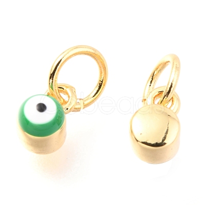 Brass Enamel Pendants KK-Y001-02C-G-1