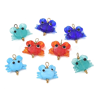 304 Stainless Steel & Glass Pendants GL-CBADB9D-01G-1