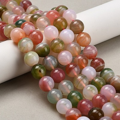 Natural Agate Beads Strands G-F814-A02-10mm-1