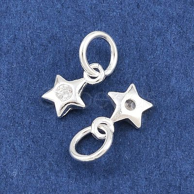 925 Sterling Silver Pave Clear Cubic Zirconia Charms STER-A049-08D-S-1