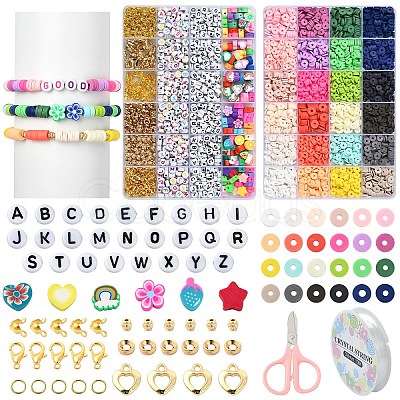 DIY Polymer Clay & CCB Plastic Beads Bracelets Making Kits DIY-YW0010-92-1