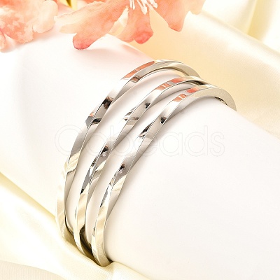 Non-Tarnish 304 Stainless Steel Cuff Bangles BJEW-K222-02P-1