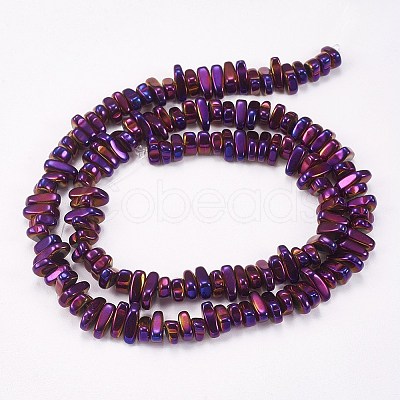 Electroplated Non-magnetic Synthetic Hematite Beads Strands G-P367-G01-1