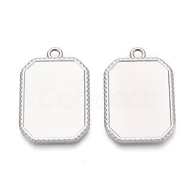 304 Stainless Steel Pendant Cabochon Settings STAS-N108-76P-1