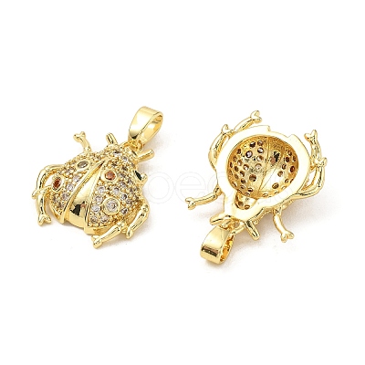 Brass Micro Pave Cubic Zirconia Pendants KK-G533-23G-1