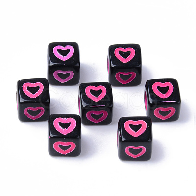 Opaque Black Acrylic European Beads MACR-S273-51D-02-1