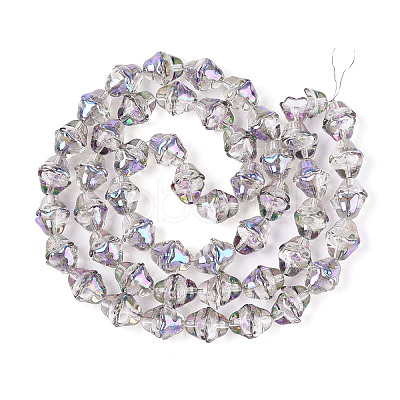 Electroplate Transparent Glass Beads Strands X1-EGLA-N020-03I-1