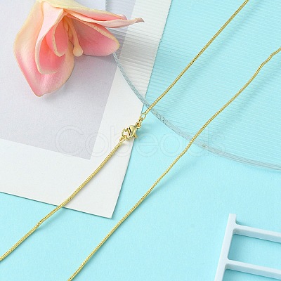 Brass Round Snake Chain Necklace for Women MAK-YW0001-07-1