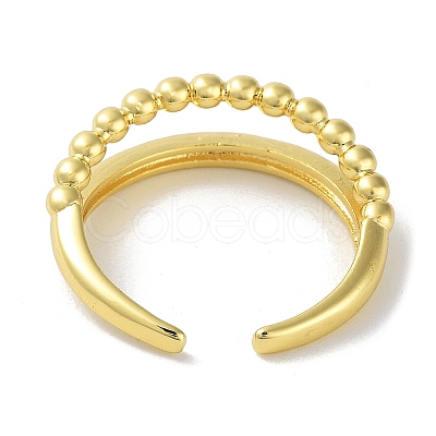 Brass Open Cuff Rings for Women RJEW-E292-23G-1