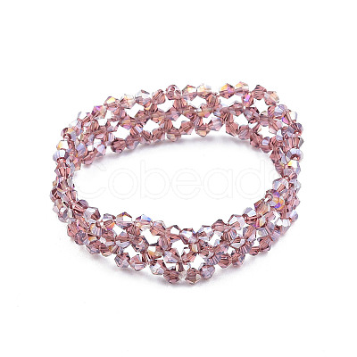 Bling Glass Beaded Stretch Bracelet BJEW-N018-03-07-1