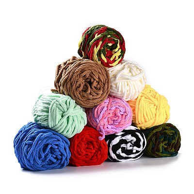 Bulky Soft Polyester Crocheting Knitting Yarn for Scarf OCOR-G009-03-M-1