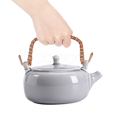 PandaHall Elite 4 Pcs 2 Colors Rattan Metal Teapot Handle FIND-PH0001-06-1