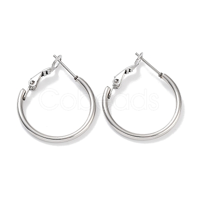 Non-Tarnish Ring 304 Stainless Steel Hoop Earrings for Women Men EJEW-B049-02A-P-1