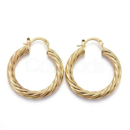 Brass Hoop Earring EJEW-P265-03G-1
