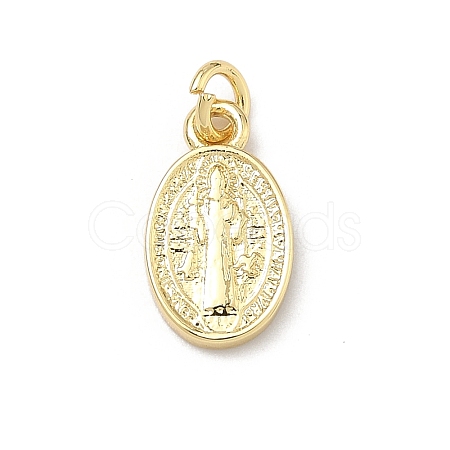 Religion Brass Pendants KK-P345-53G-02-1