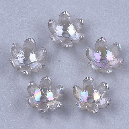 Transparent Acrylic Bead Caps X-TACR-T007-07F-1