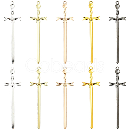 40Pcs 5 Colors Alloy Big Pendants FIND-SC0018-10B-1