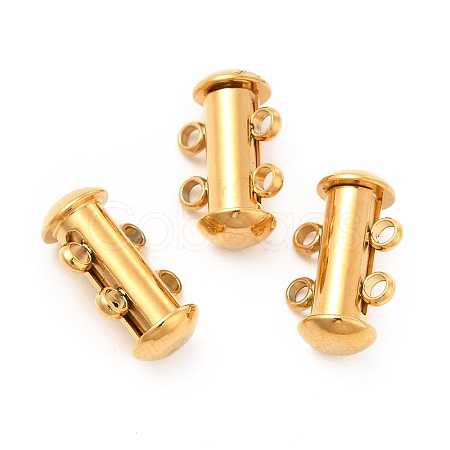 Ion Plating(IP) 304 Stainless Steel Slide Lock Clasps STAS-G071-51G-1