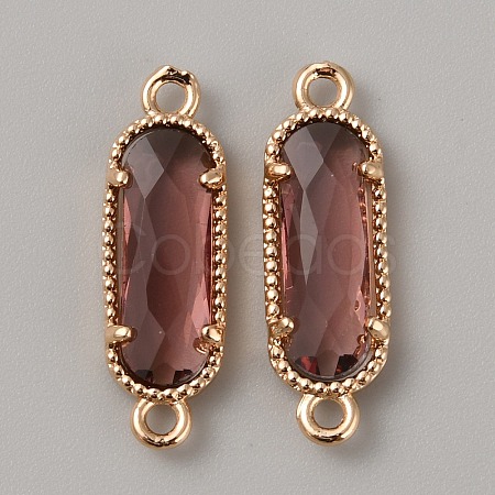 Golden Plated Brass Pave Glass Connector Charms LS-FIND-WH0110-728G-03-1