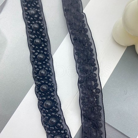 Polyester Organza Lace Trim OCOR-WH0082-187A-1