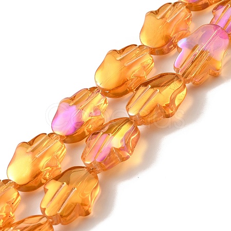 Transparent Electroplate Glass Beads Strands EGLA-F159-HR01-1