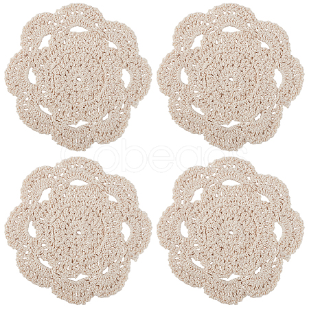 Handmade Cotton Lace Cup Coasters AJEW-GF0008-84A-1