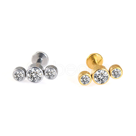 316L Surgical Stainless Steel & G23 Titanium Crystal Rhinestone Labrets for Women Men WG3A239-11-1