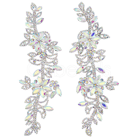 Brass Rhinestone Cloth Patches PATC-WH0031-003S-01-1