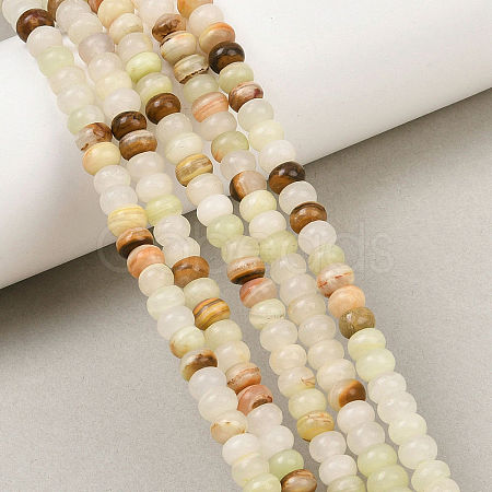 Natural Green Banded Calcite(Afghan Jade) Beads Strands G-L647-D03-4x6mm-1