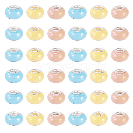 150Pcs Opaque Resin European Beads RESI-TA0004-61B-1