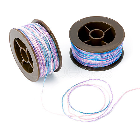 2 Rolls 2 Colors Segment Dyed Round Polyester Twisted Cords OCOR-TA0003-59B-1