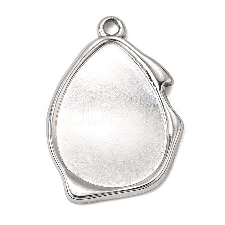 304 Stainless Steel Pendant Cabochon Settings SA-CBA9B1E-01D-P-1
