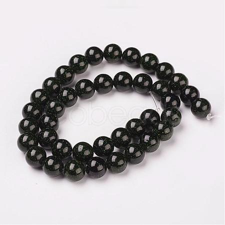 Synthetic Green Goldstone Beads Strands G-D169-02-8mm-1