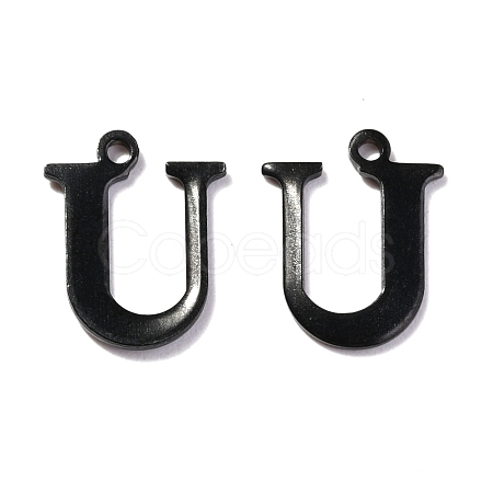 304 Stainless Steel Alphabet Charms STAS-H122-U-EB-1