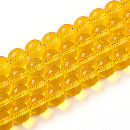 Transparent Glass Beads Strands GLAA-T032-T10mm-24-1