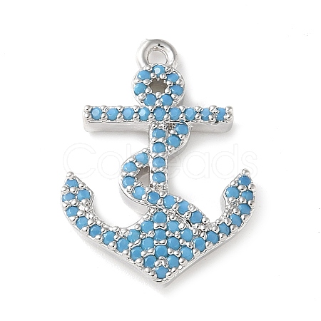 Brass Micro Pave Cubic Zirconia Pendants KK-C086-13P-01-1