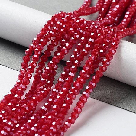 Faceted(32 Facets) Electroplate Glass Beads Strands X-EGLA-R018-4mm-2-1