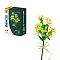 Yellow Warbler Potted Flowers Building Blocks, with Riband, DIY Artificial Bouquet Building Bricks Toy for Kids, Yellow, 120x90x58mm