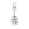 304 Stainless Steel Macrame Chain Pouch Empty Stone Holder Pendant Decoration, with Alloy Swivel Clasps, Stainless Steel Color, 100mm