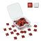 60Pcs Transparent Glass Cabochons, Square, FireBrick, 9.8x9.8x4mm