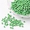 8/0 Opaque Colours Round Glass Seed Beads, Pale Green, Size: about 3mm in diameter, hole:1mm, about 1101pcs/50g