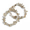 Unisex Chip Natural Rutilated Quartz Beaded Stretch Bracelets, Inner Diameter: 1-3/4~2 inch(4.5~5cm)