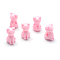 Opaque Acrylic Kitten Beads, Cat, Pink, 14.5x8.5x9.5mm, Hole: 2.5mm