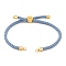 Nylon Cords Bracelet Makings Fit for Connector Charms, with Golden Brass Tree Slider Beads, Long-Lasting Plated, Light Sky Blue, 8-5/8 inch(22cm), Hole: 1.9mm